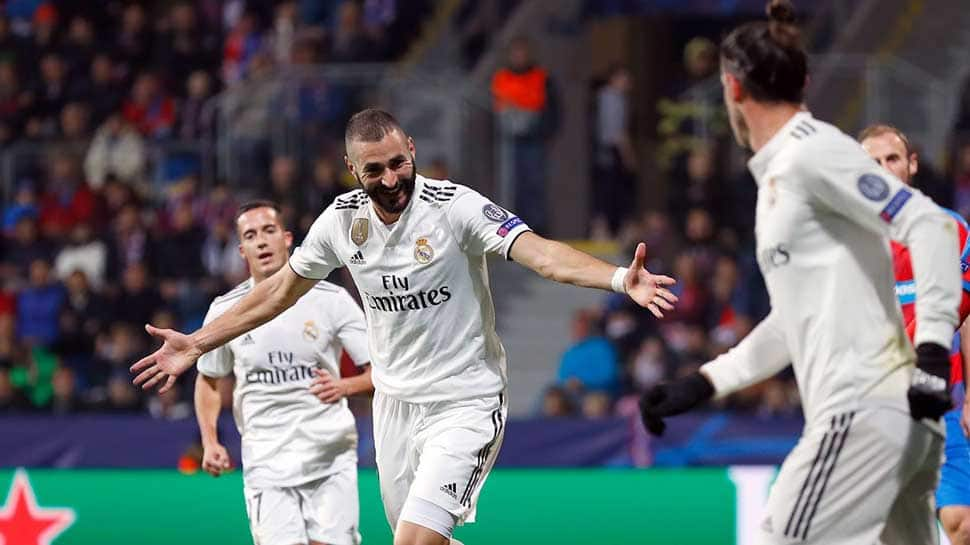 Karim Benzema scores twice as Real Madrid thrash Viktoria Plzen 5-0