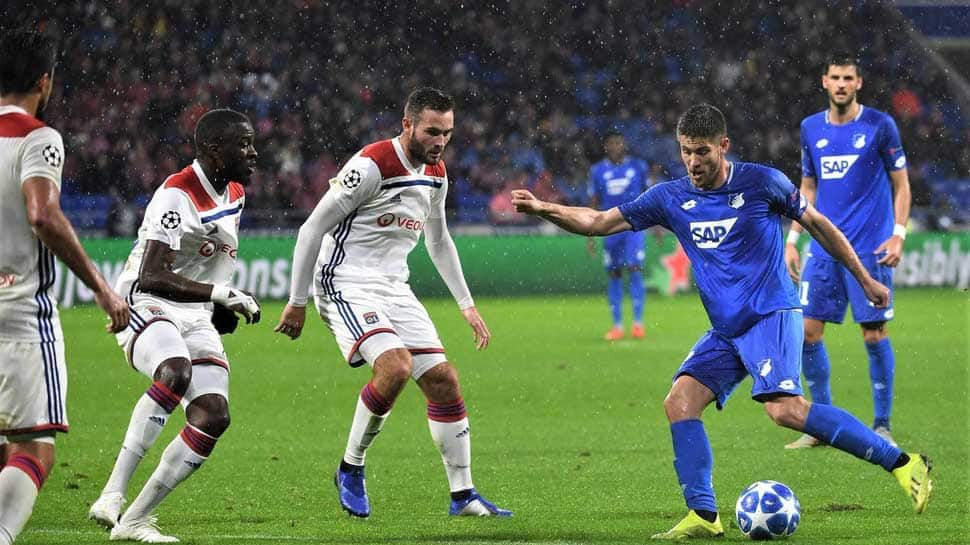 Late goals earn 10-man Hoffenheim 2-2 draw at Lyon