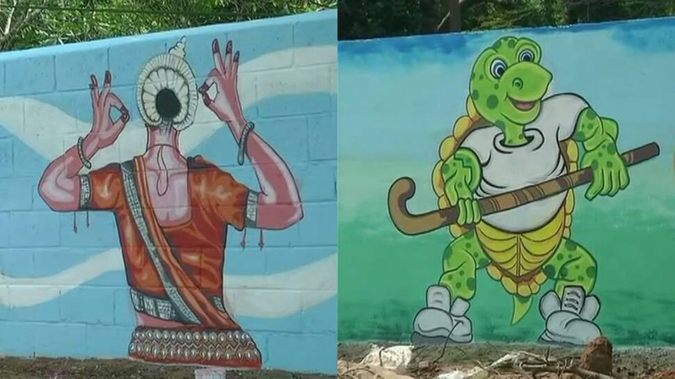 Artists paint Bhubaneswar streets ahead of Men&#039;s Hockey World Cup