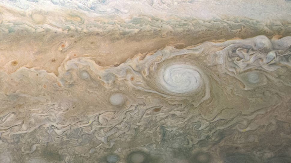 NASA’s Juno spacecraft beams back image of Jupiter&#039;s swirling clouds