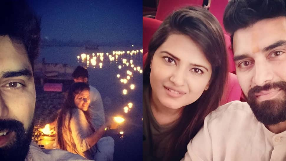 TV couple Nikitin Dheer-Kritika Sengar perform deep daan on Chhath Puja at Vrindavan—See pics