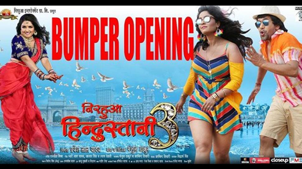 Dinesh Lal Yadav, Amrapali Dubey and Shubhi Sharma&#039;s Nirahua Hindustani 3 gets bumper opening