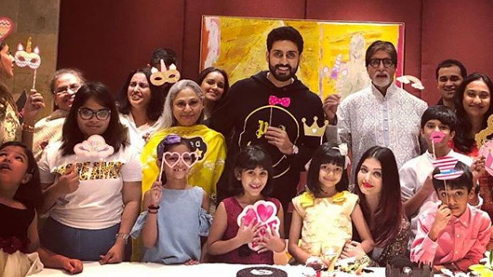 The Bachchan clan strikes a pose at Aaradhya&#039;s birthday bash—Pics