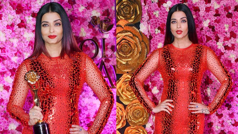 Aishwarya Rai Bachchan stuns in a blood-red shimmering gown, thanks media for covering Aaradhya&#039;s birthday—Watch