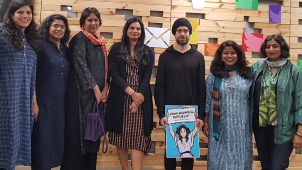 Twitter boss Jack Dorsey lands in soup over &#039;Smash Brahmanical Patriarchy&#039; placard, accused of spreading hate