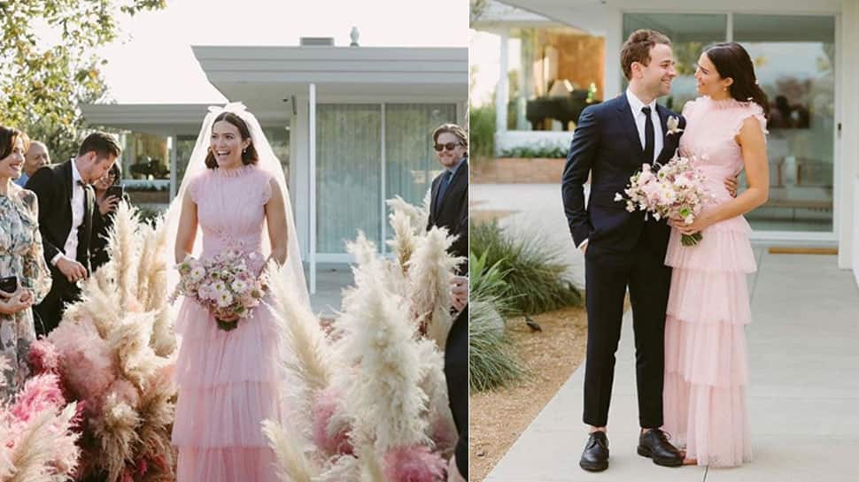 Mandy Moore gets married in a pink wedding dress | People News | Zee News
