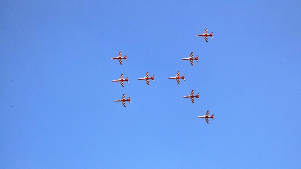 IAF&#039;s Suryakiran Aerobatic Team holds scintillating aerial display in Pune - In pics