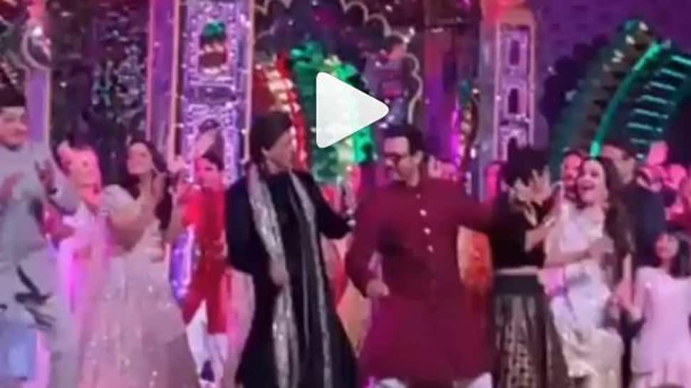 Shah Rukh Khan and Aamir Khan perform at Isha Ambani&#039;s pre-wedding function, video goes viral-Watch