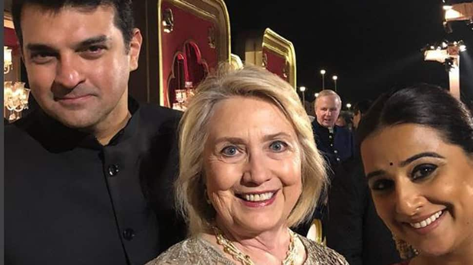 Vidya Balan&#039;s fangirl moment with Hillary Clinton at Isha Ambani&#039;s pre-wedding bash-See pic