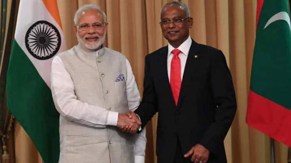 Maldivian President Solih arrives in India, to meet Maldivian community