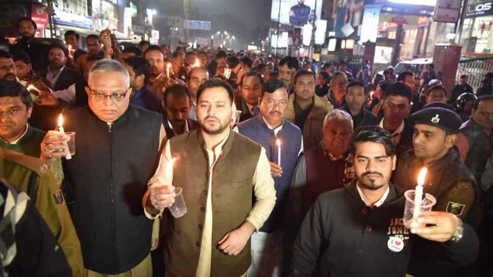 Tejashwi Yadav leads candle march in Patna, attacks Nitish Kumar govt over declining law and order in Bihar