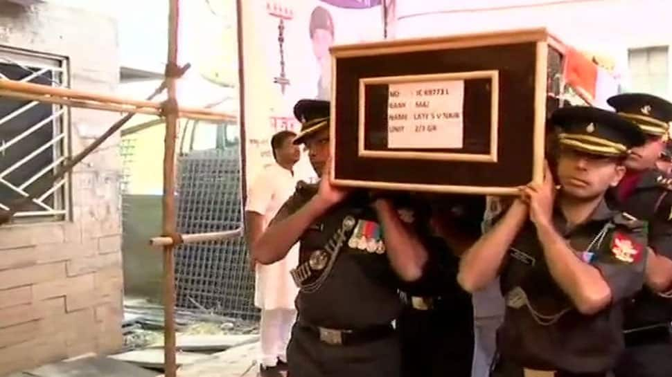 Mortal remains of Major Shashi Dharan V Nair, who lost his life in IED blast in Nowshera, brought home 