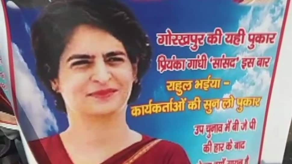 Priyanka Gandhi&#039;s posters come up in Gorakhpur, with a message for Rahul Gandhi