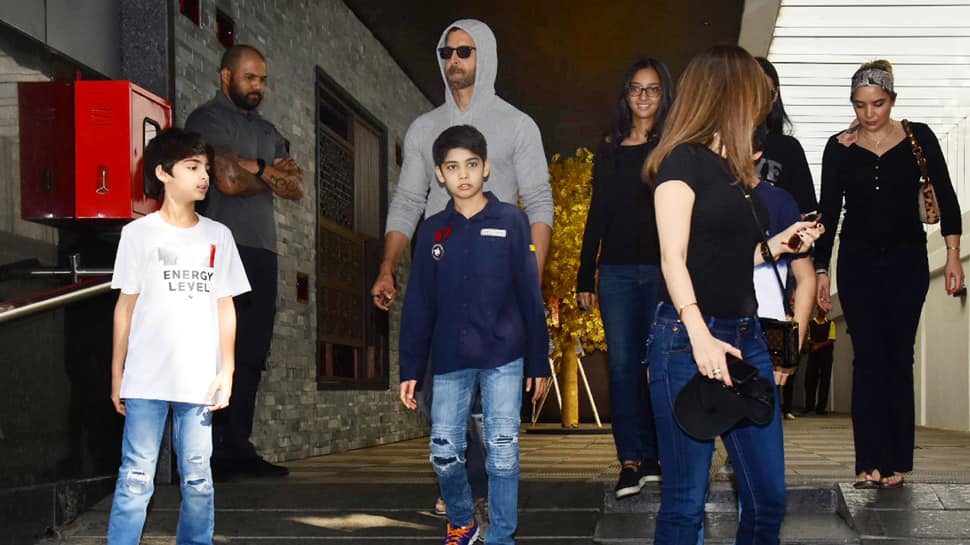 Photo Gallery Hrithik Roshan Steps Out For Lunch With Ex Wife Sussanne Khan And Sons Hrehaan