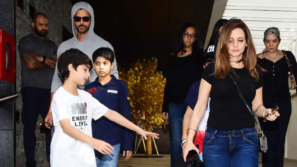 Hrithik Roshan enjoys lunch with ex-wife Sussanne Khan and sons Hrehaan and Hridhaan —Pics