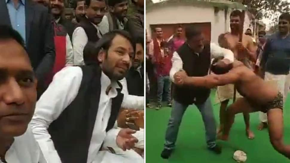 Tej Pratap Yadav turns RJD office in Patna into wrestling ring, organises &#039;dangal&#039;