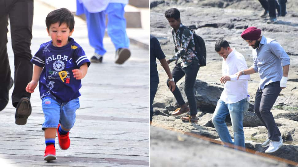 Taimur Ali Khan shows up on the sets of daddy Saif Ali Khan&#039;s &#039;Sacred Games 2&#039; and we are loving it!