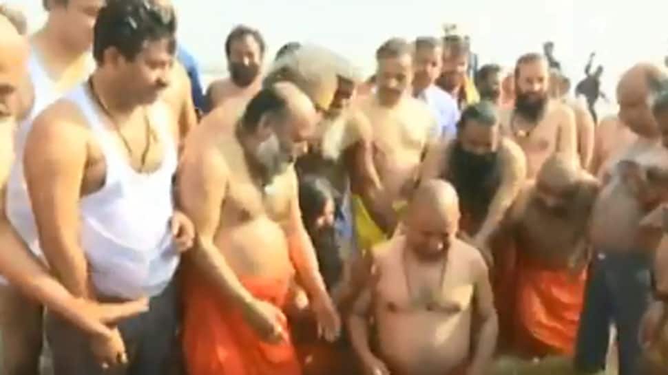 After Cabinet meet, UP CM Yogi Adityanath and top BJP leaders take holy dip in Sangam at Kumbh: Watch