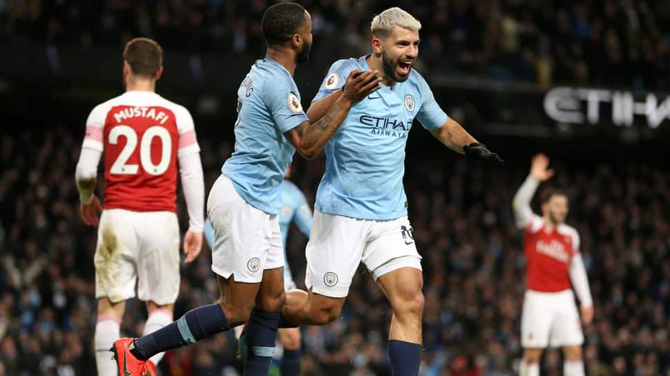 EPL: Sergio Aguero&#039;s hat-trick fires Manchester City to 3-1 win over Arsenal