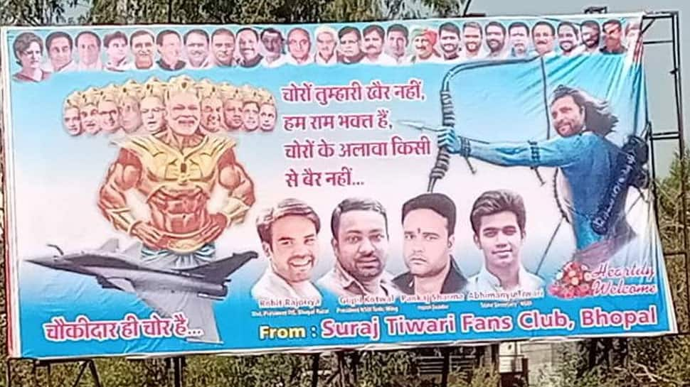 Now, poster over Rafale row surfaces in MP, Rahul Gandhi shown as &#039;Ram&#039;, PM Narendra Modi as &#039;Ravana&#039; 