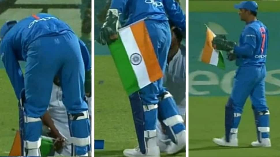 MS Dhoni prevents Indian flag from touching the ground as fan bows down, leaves Twitterati in awe - In pics