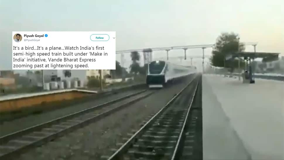 &#039;It&#039;s a bird...It&#039;s a plane&#039;: Piyush Goyal shares video of India&#039;s first semi-high speed train Vande Bharat Express