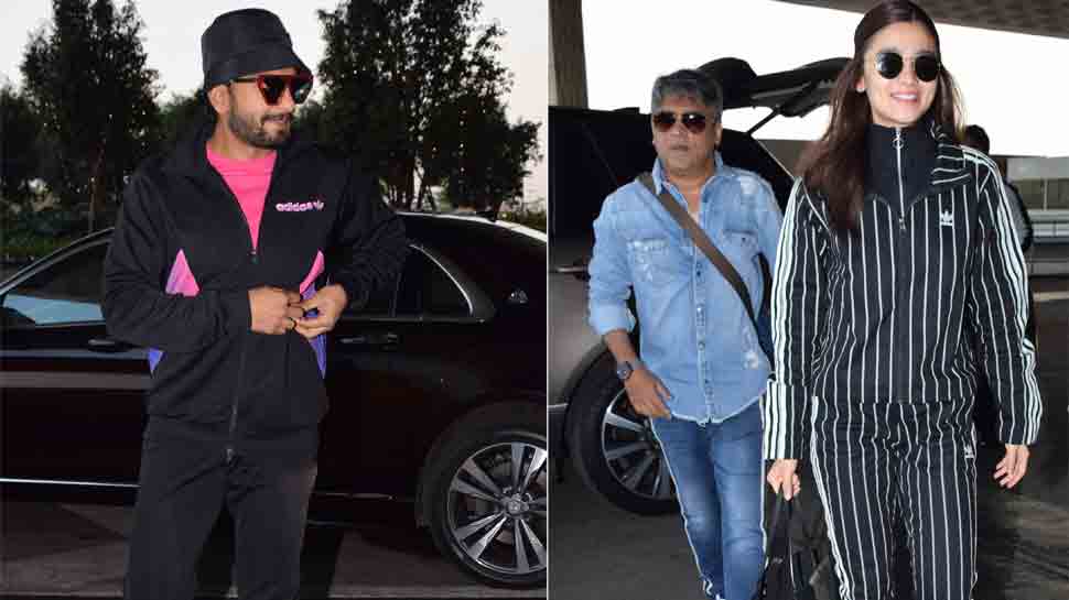 Gully Boy actors Ranveer Singh, Alia Bhatt spotted with Zoya Akhtar at airport — pics