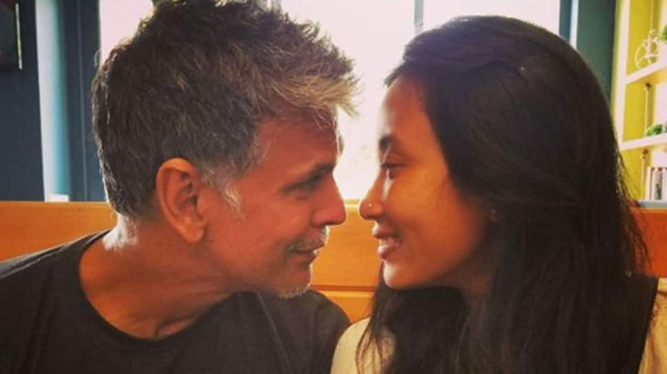 Milind Soman-Ankita Konwar celebrate kiss day with a passionate lip-lock—See pic