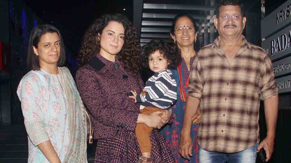 Kangana Ranaut steps out for a dinner outing with her family — Pics