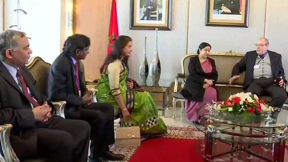 Swaraj visits Morocco to consolidate strategic partnership in areas of mutual interest