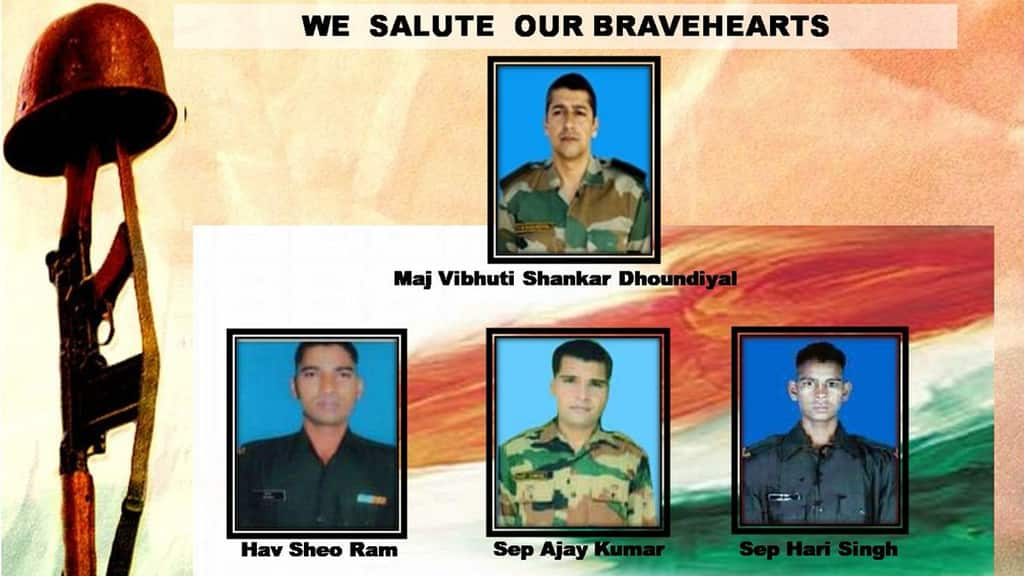 Major Vibhuti Shankar Dhoundiyal, three soldiers martyred in Pulwama encounter, confirms Army 