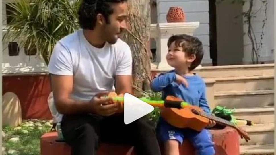This video of Taimur Ali Khan playing ukelele is breaking the internet-Watch