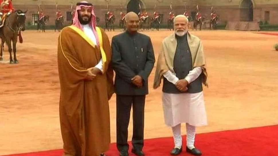 Saudi Arabia&#039;s Crown Prince Mohammed bin Salman receives ceremonial welcome, set to hold talks with PM Narendra Modi