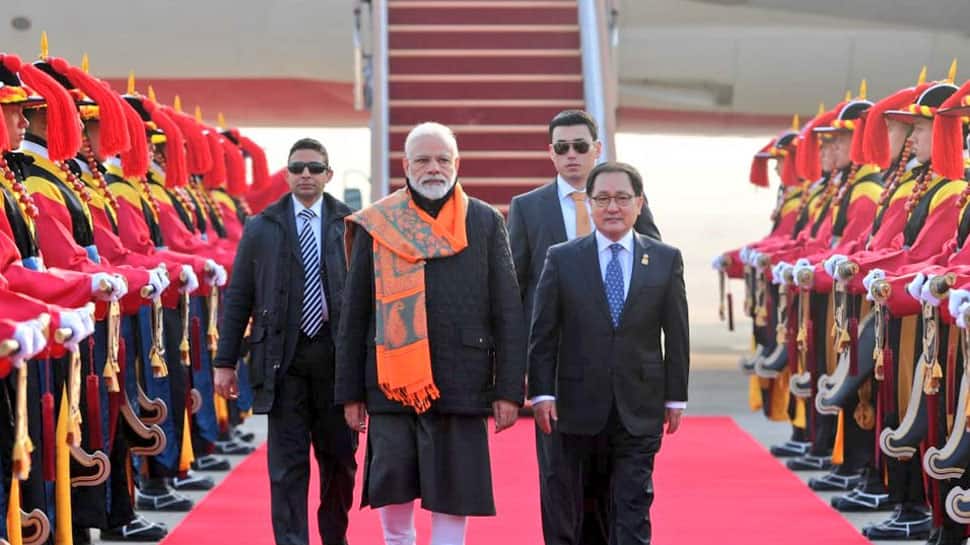 PM Narendra Modi arrives in South Korea on two-day visit, greeted with &#039;Bharat Mata Ki Jai&#039; slogans