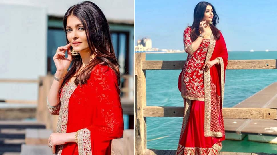 Aishwarya Rai Bachchan looks as gorgeous as a new bride in radiating red Manish Malhotra creation—See pics