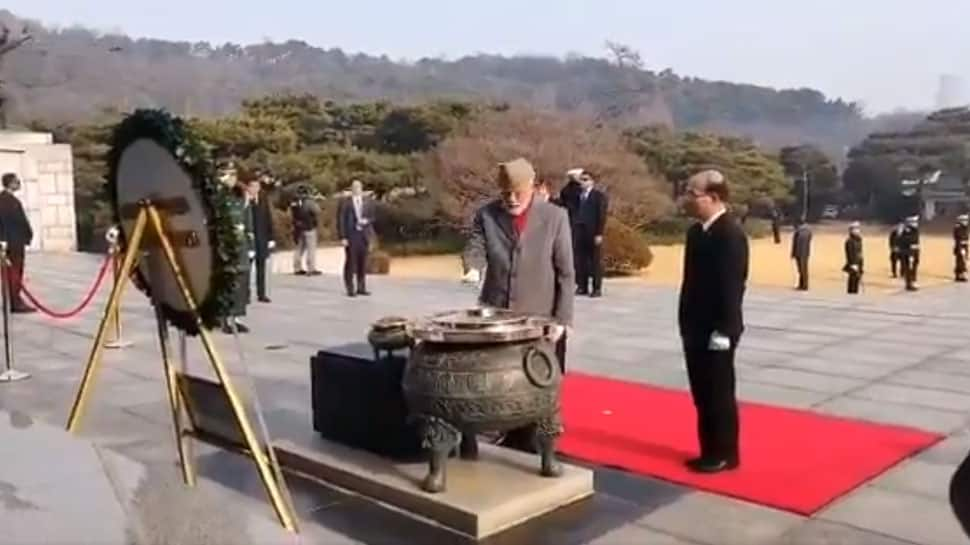 PM Narendra Modi visits National Cemetery in Seoul, pays homage to fallen soldiers