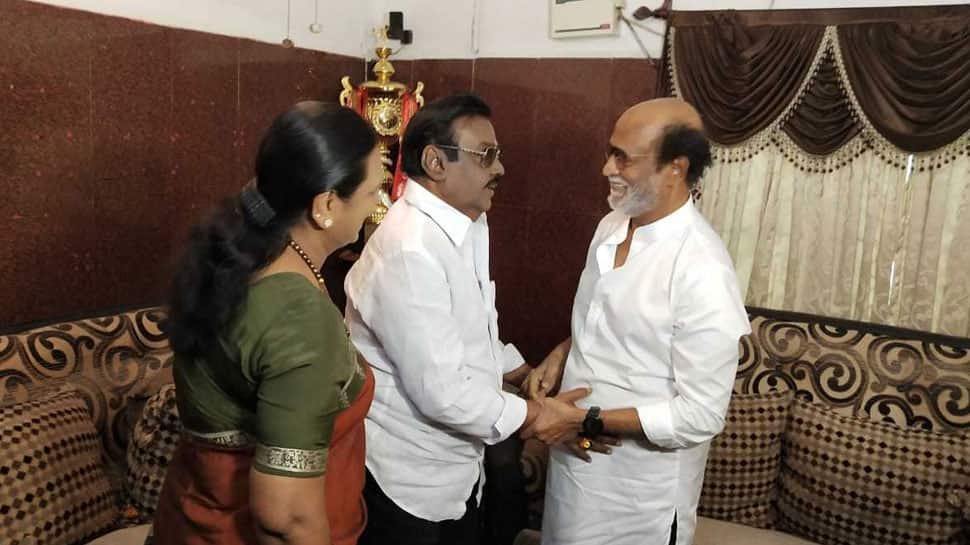 Not an iota of politics in it, says Rajinikant after meeting DMDK leader Vijayakanth