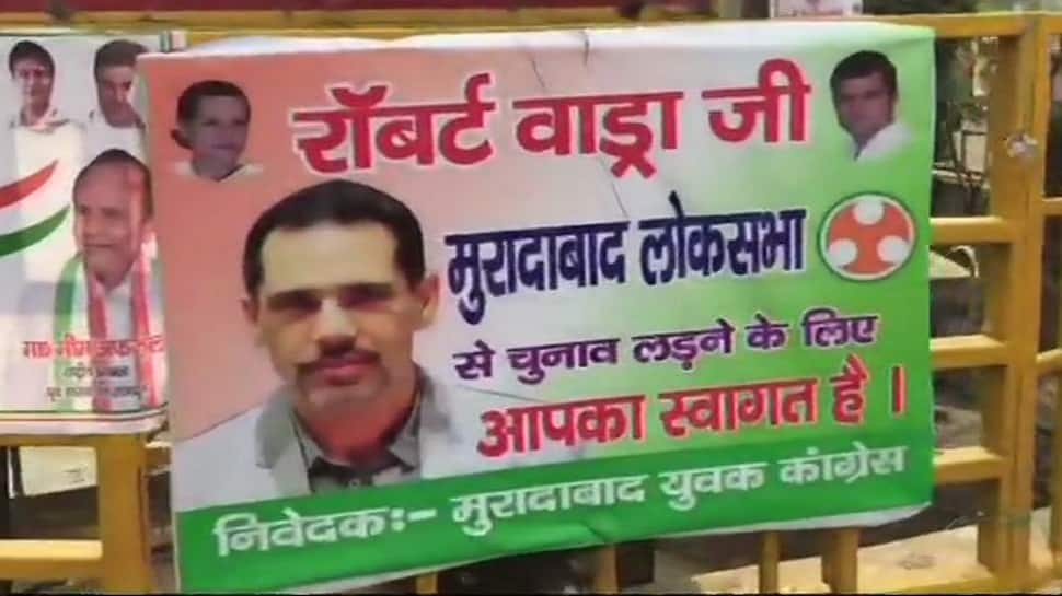 Posters welcoming Robert Vadra to contest Lok Sabha election put up in Moradabad