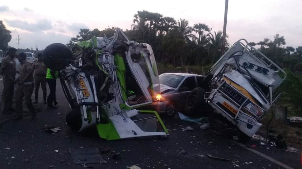 2 dead, 21 injured after three vehicles collide in Tamil Nadu&#039;s Ramanathapuram