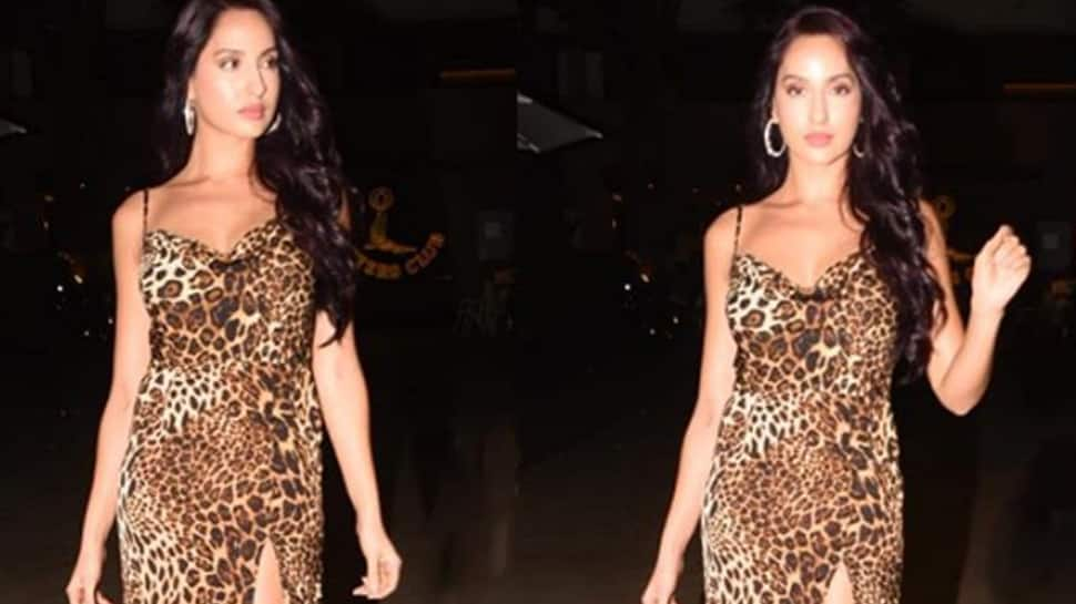 Nora Fatehi looks urban chic in a thigh-high slit dress—Pic | People