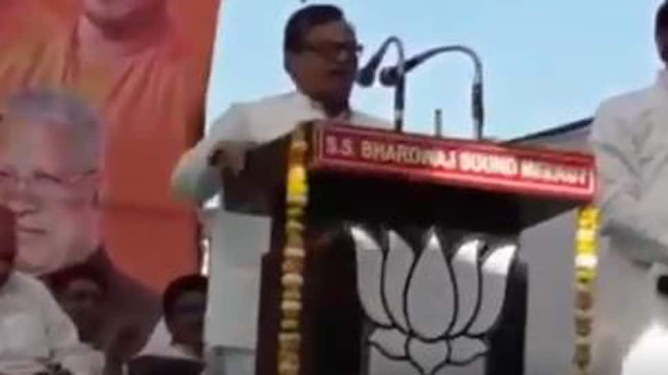 Watch: How a BJP leader chants &#039;Kamal, Kamal, Kamal...&#039; over 40 times in Meerut rally