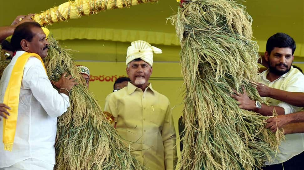 Andhra Pradesh CM Chandrababu Naidu, TDP leaders to sit on protest against IT raids