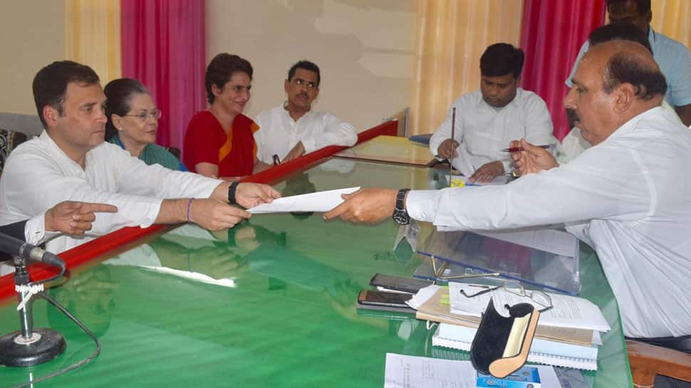 Rahul Gandhi, accompanied by Sonia, Priyanka and Robert Vadra, files nomination from Amethi