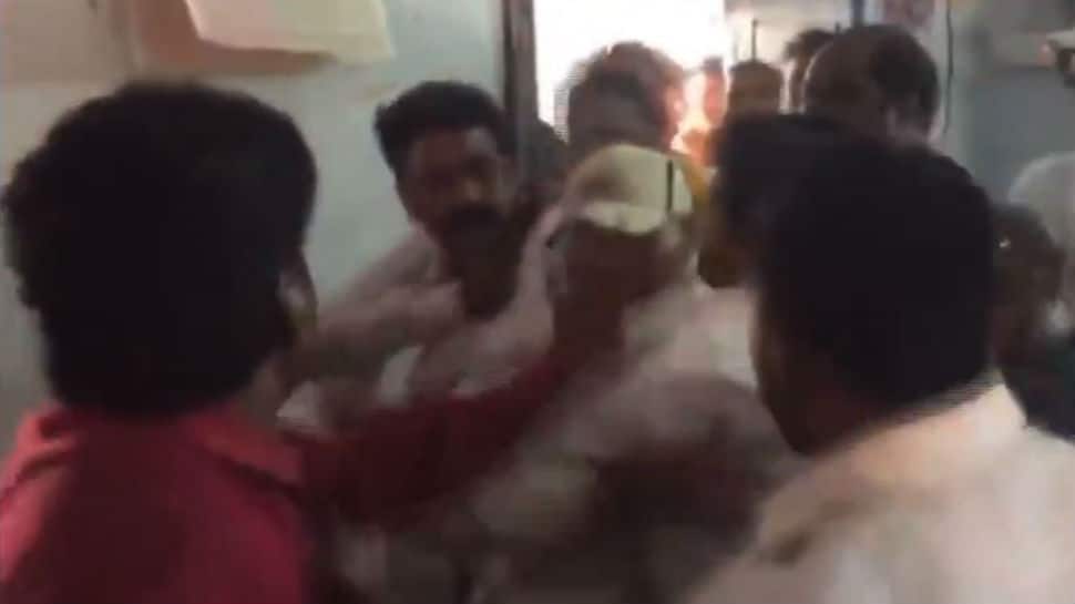 Broken chairs in temple of democracy: TDP, YSRCP workers clash at polling station