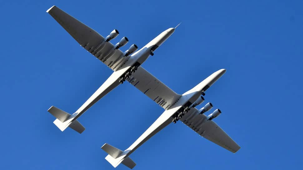 World&#039;s largest plane makes first flight over California in US