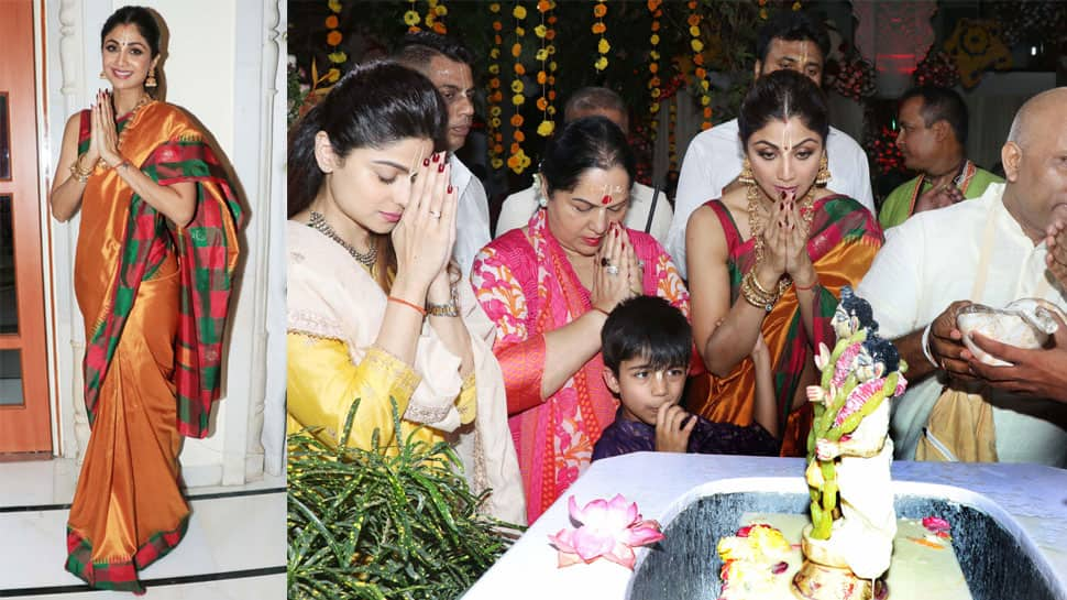 Shilpa Shetty visits ISKCON Temple with mother, sister Shamita Shetty and son—See pics