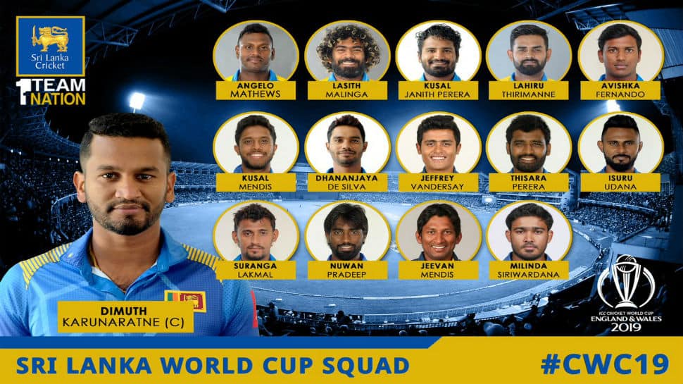 Sri Lanka announces 15-member squad for 2019 ICC World Cup 