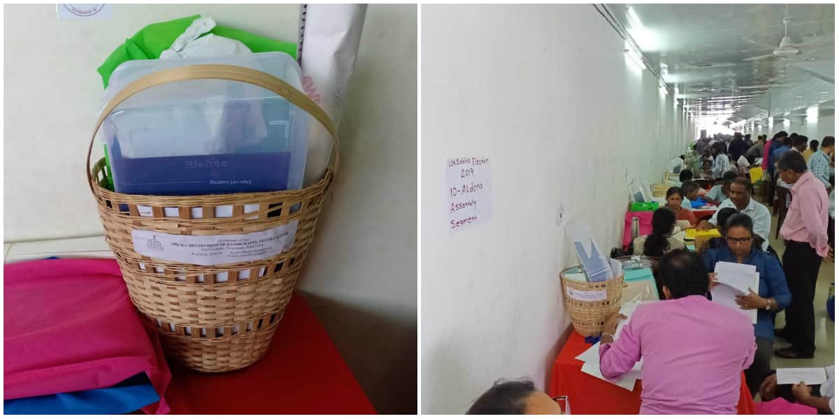 Eco-friendly election in Goa, officials use bamboo baskets, trays at polling stations