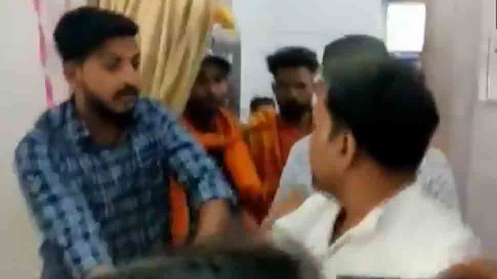 NCP worker thrashed after showing black flag to Pragya Singh Thakur in Bhopal