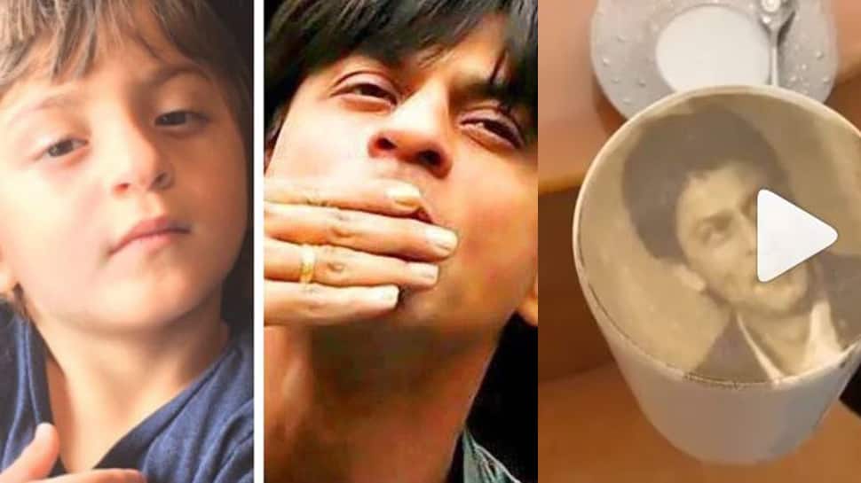 Shah Rukh Khan posts new pic with &#039;mini me&#039; Abram, &#039;licks&#039; himself in new video